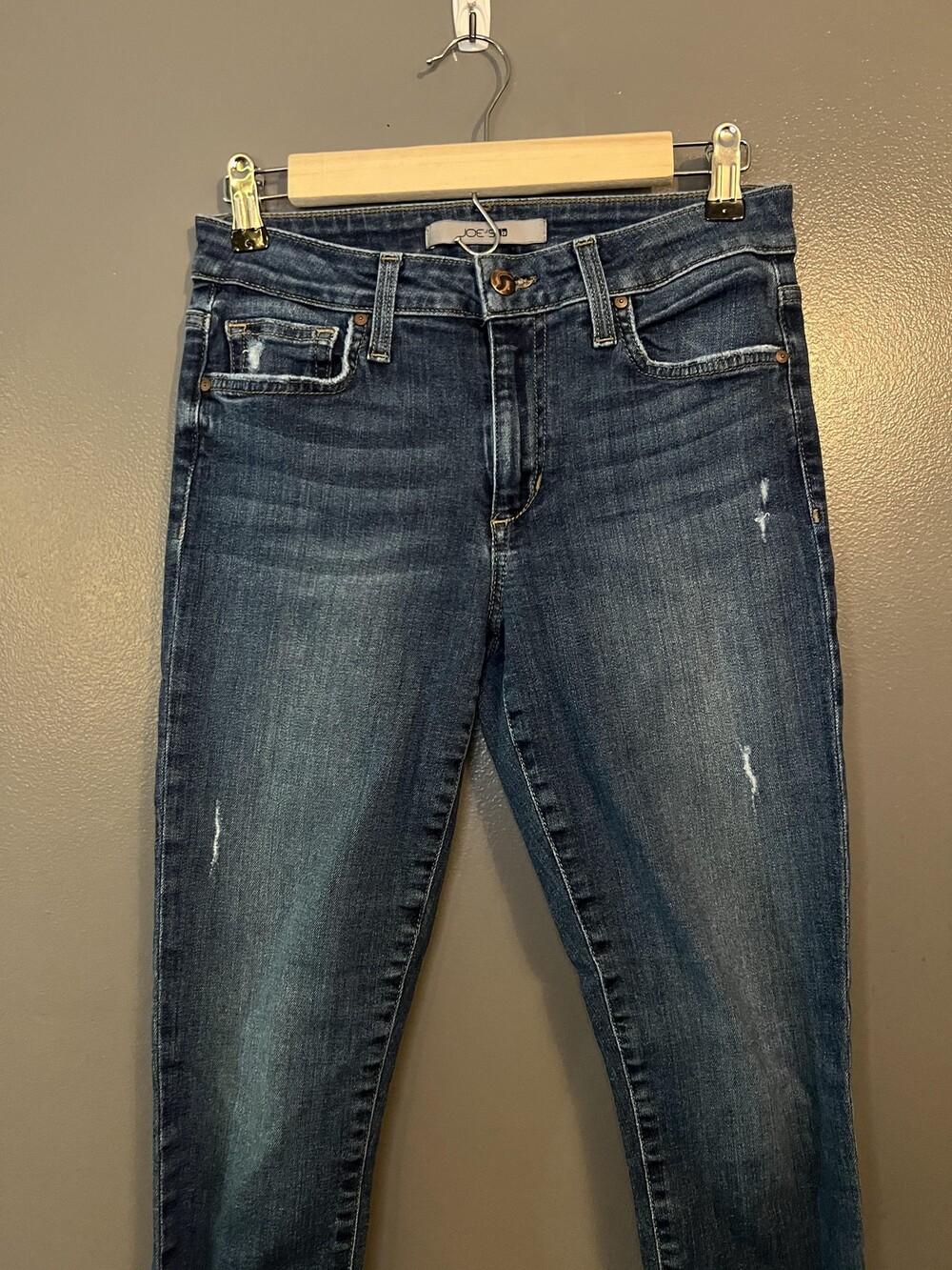 Joe's Jeans Jeans Womens 27 Blue Skinny Ankle Distressed Raw Hem Stretch Denim